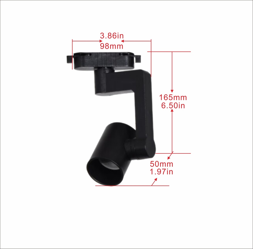 Black Track Lamp Holder for E27 Light