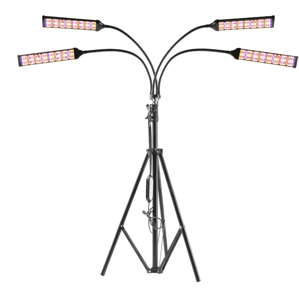 ضوء LED لنمو النباتات الداخلية مع حامل ثلاثي – 160 واط